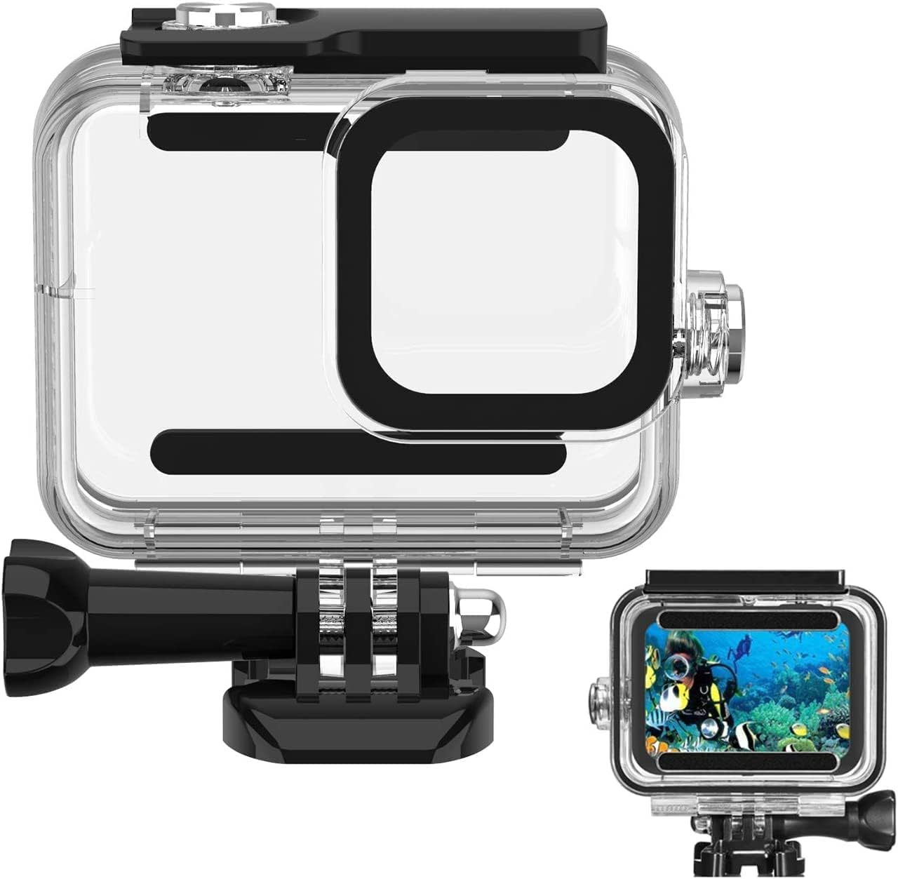 Waterproof Housing Case for Gopro Hero 8, Waterproof Case Diving Protective Housing Shell for Gopro Action Camera Underwater Dive Case Shell with Mount & Thumbscrew image number 6