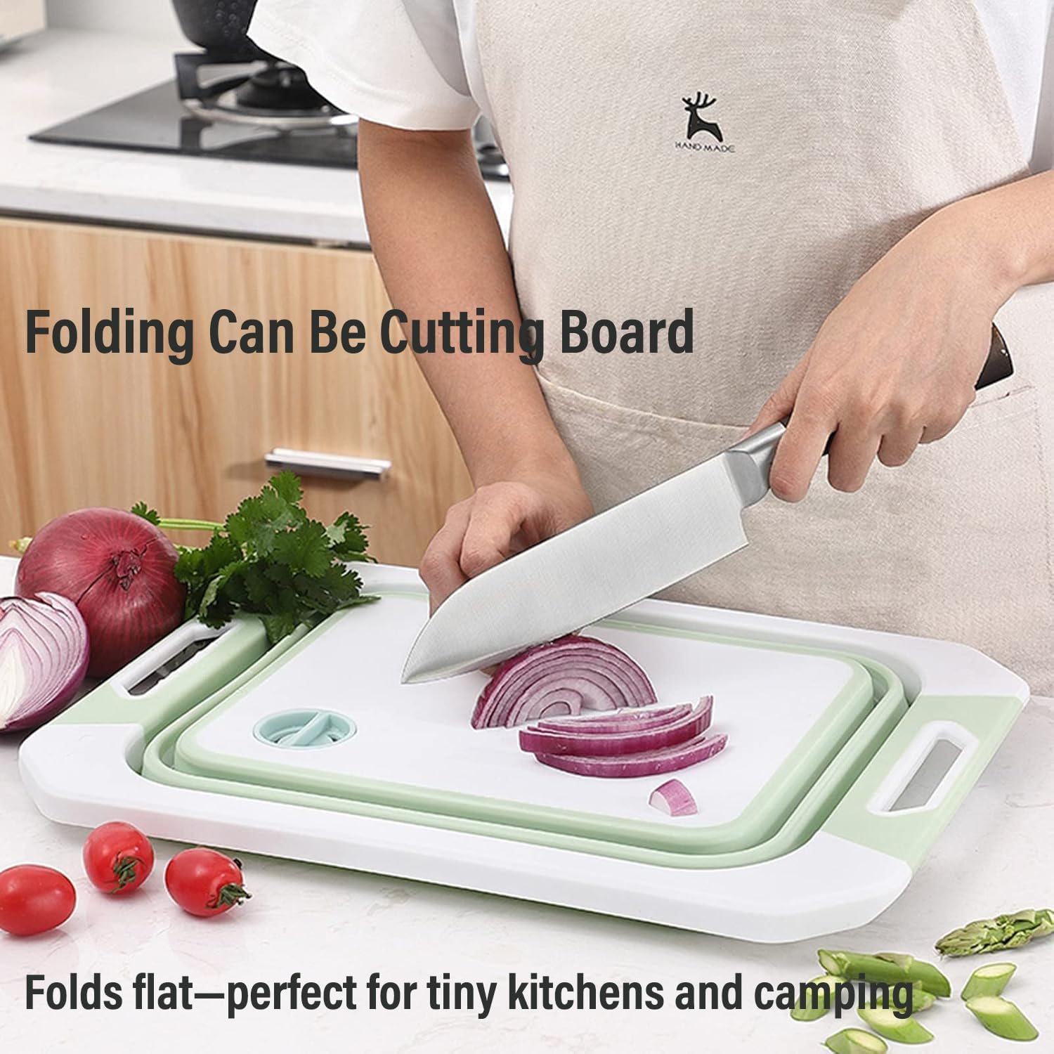 Collapsible Dish Basin with Drain Plug, Space Saving Multiuse Foldable Wash Basin, Dish Tub, Dishpan, Kitchen Sink, Beverage Tubs, Camping Sink for Washing Dishes and Vegetable (Green) image number 2