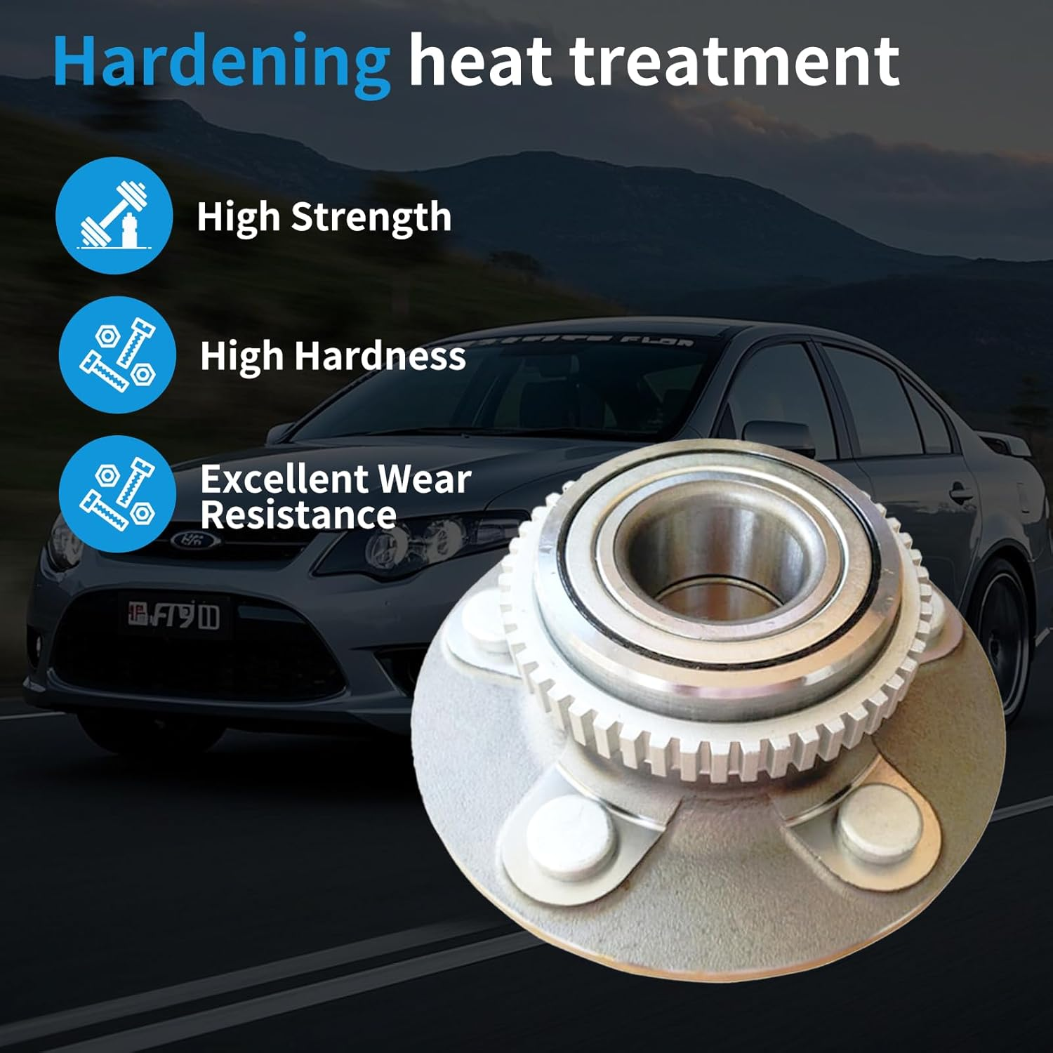 2 Pack Front Wheel Bearing Hub Assembly Fit for Ford Falcon Fairlane AU BA BF FG Sedan Wagon UTE 1998-2008, for Ford Territory SX SY SZ RWD 2004-2015 Left and Right Hand image number 1