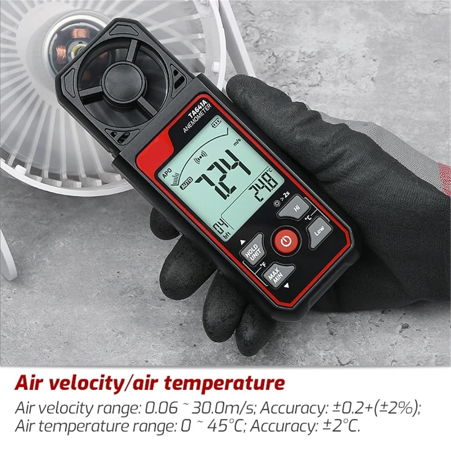 Digital Anemometer Handheld Wind Speed Gauge Meter Portable Anemometro Windmeter 30M/S Wind Chill LCD Display image number 3