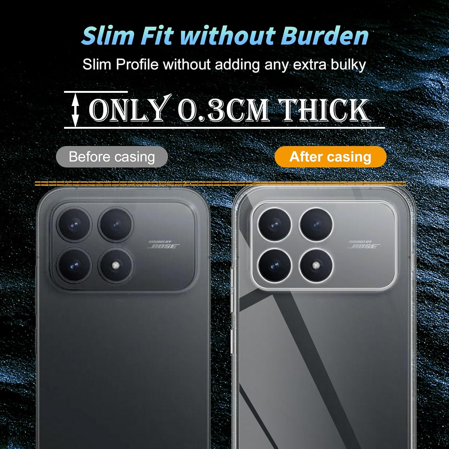 GEEMEE Mobile Phone Case for Xiaomi Poco F8 Pro, Soft TPU Bumper Protective Case, Transparent, Scratch-Resistant Cover, Anti-Yellow, Shockproof, Crystal Clear Case image number 4