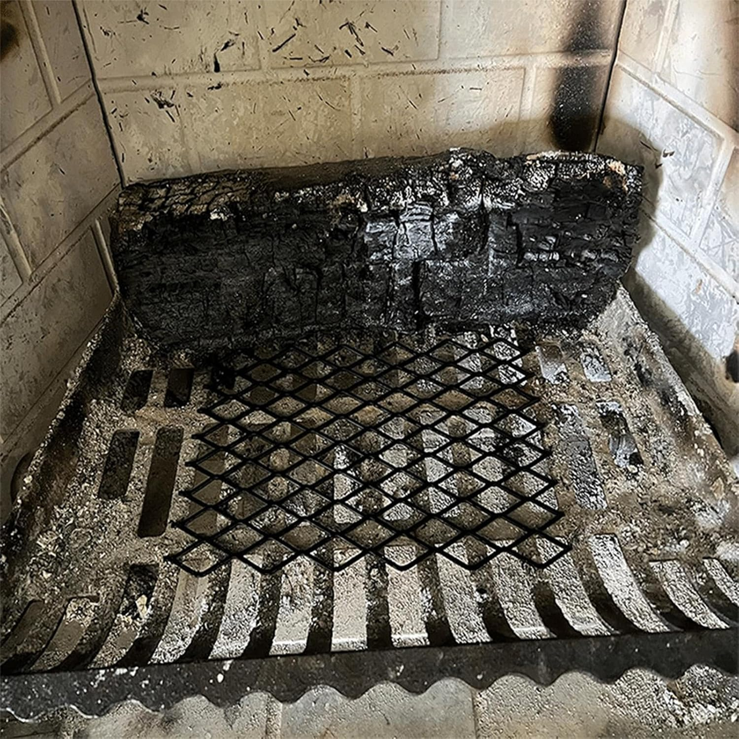 Fire Grates - Steel Fireplace Grills, Sturdy Log Holder | Heat Resistant Sturdy Log Holder Fire Grates, Fire Place Retainer Mesh for Many Ovens Fireplaces Outdoor Events Family Gatherings - L image number 2