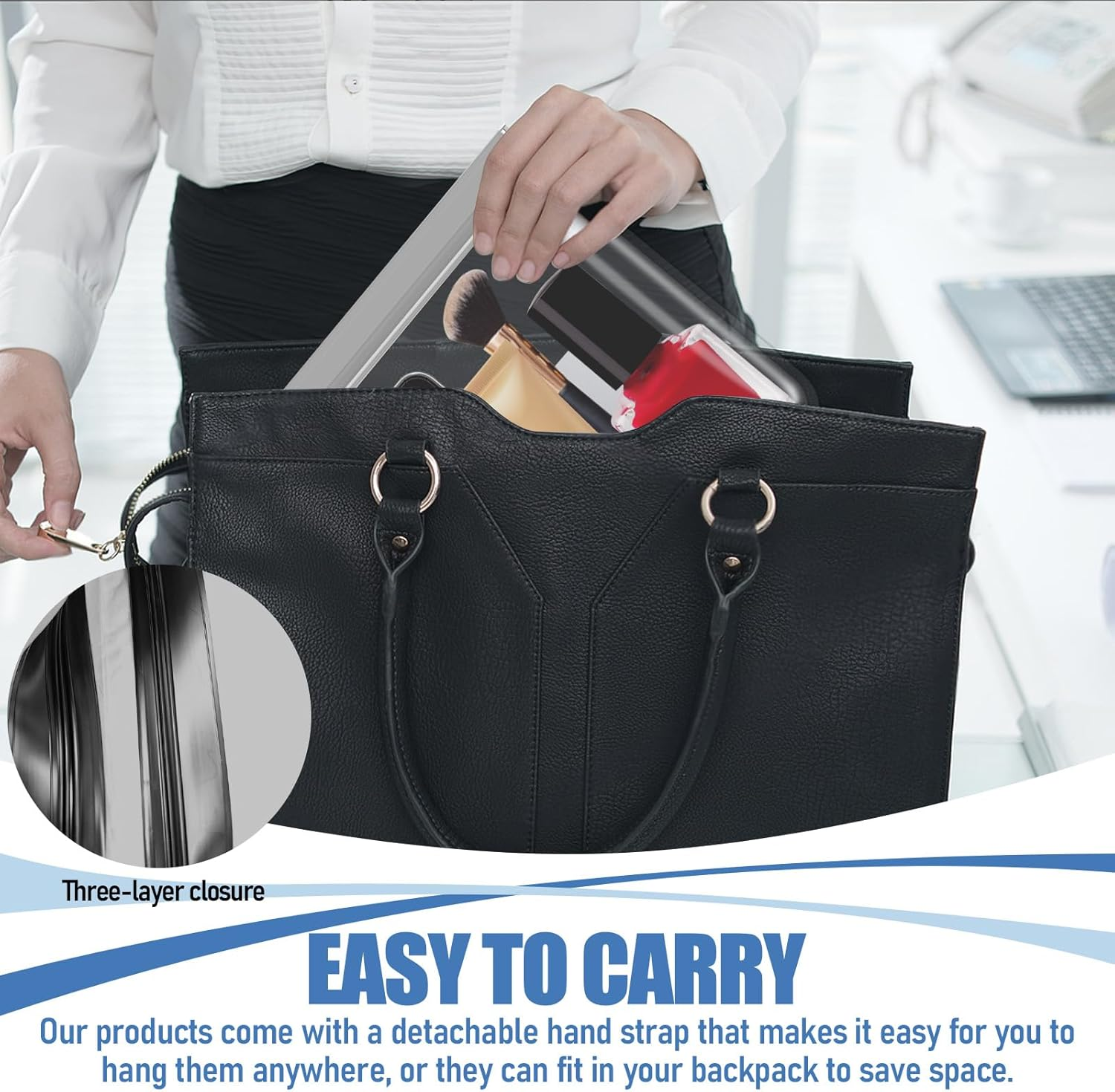 5 Pack Clear Travel Bags for Toiletries, YITOBA Portable Clear Toiletry Bag, Portable Size Waterproof Travel Pouches, Leak-Proof Plastic Pouch for Liquids and Cosmetics (5 Pcs) image number 1