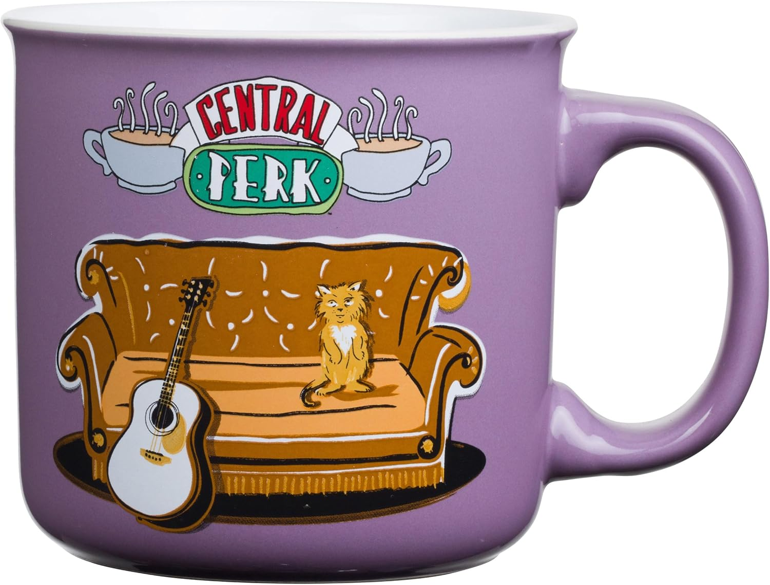 Silver Buffalo FRD463E1 Friends Smelly Cat Central Perk Camper Ceramic Mug, 20-Ounce, Purple image number 5