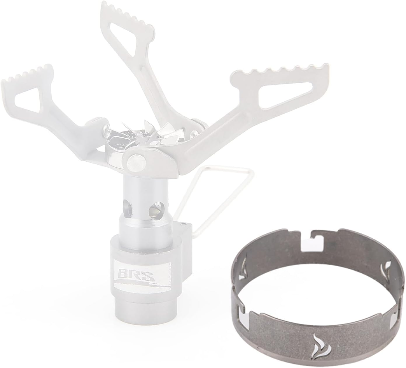 BRS 3000T Stove Windscreen Titanium Camp Stove Windshield with Storage Box for Outdoor Camping Ultralight (Grey-With Stand)