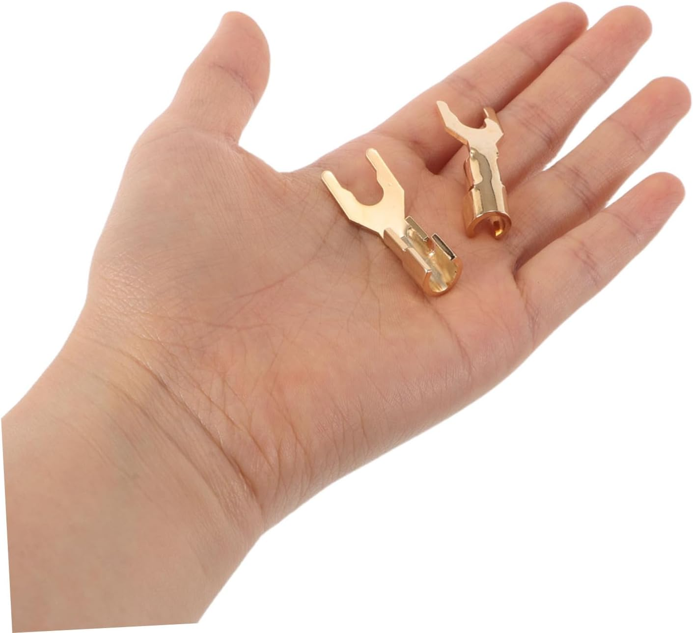 Ifundom 2Pcs Speaker Spade Connectors: Hifi Speaker Wire Connectors - Y Spade Plugs for Audio Amplifiers Home Theater and Recording Studios image number 3