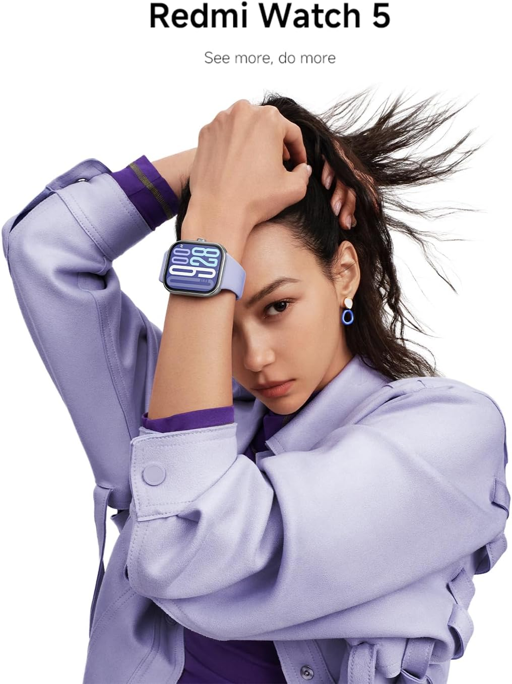 Xiaomi Redmi Watch 5 Smartwatch, Sports Fitness Tracker,2.07 AMOLED, 24 Days Battery Life, Bluetooth Calling, 150+Sports Mode, Heart Rate, Sleep Tracking, 5ATM, GPS, Android&trade; & Ios, Black