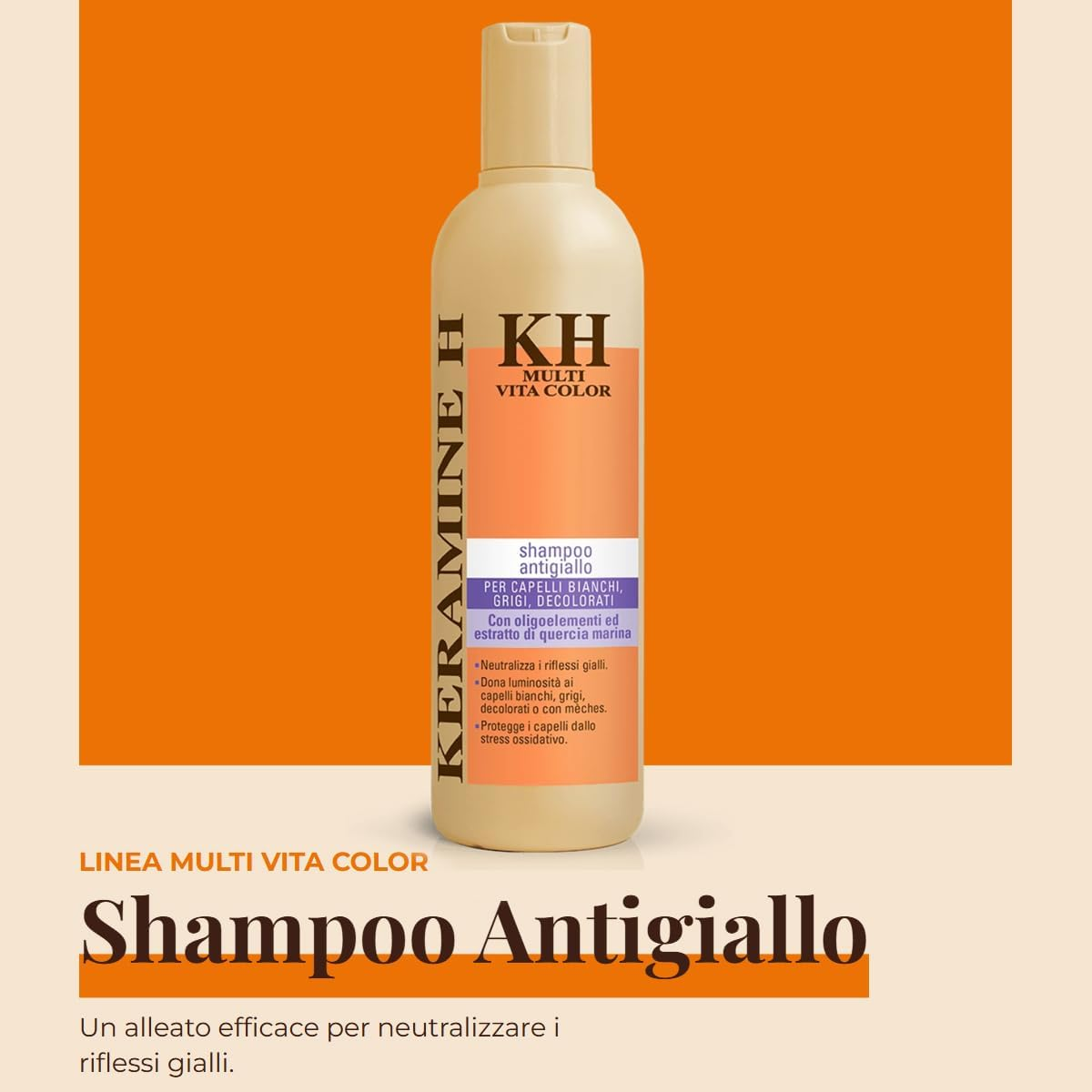 KERAMINE H Antigiallo Shampoo - 3 Packs 300Ml - Total 900Ml image number 5
