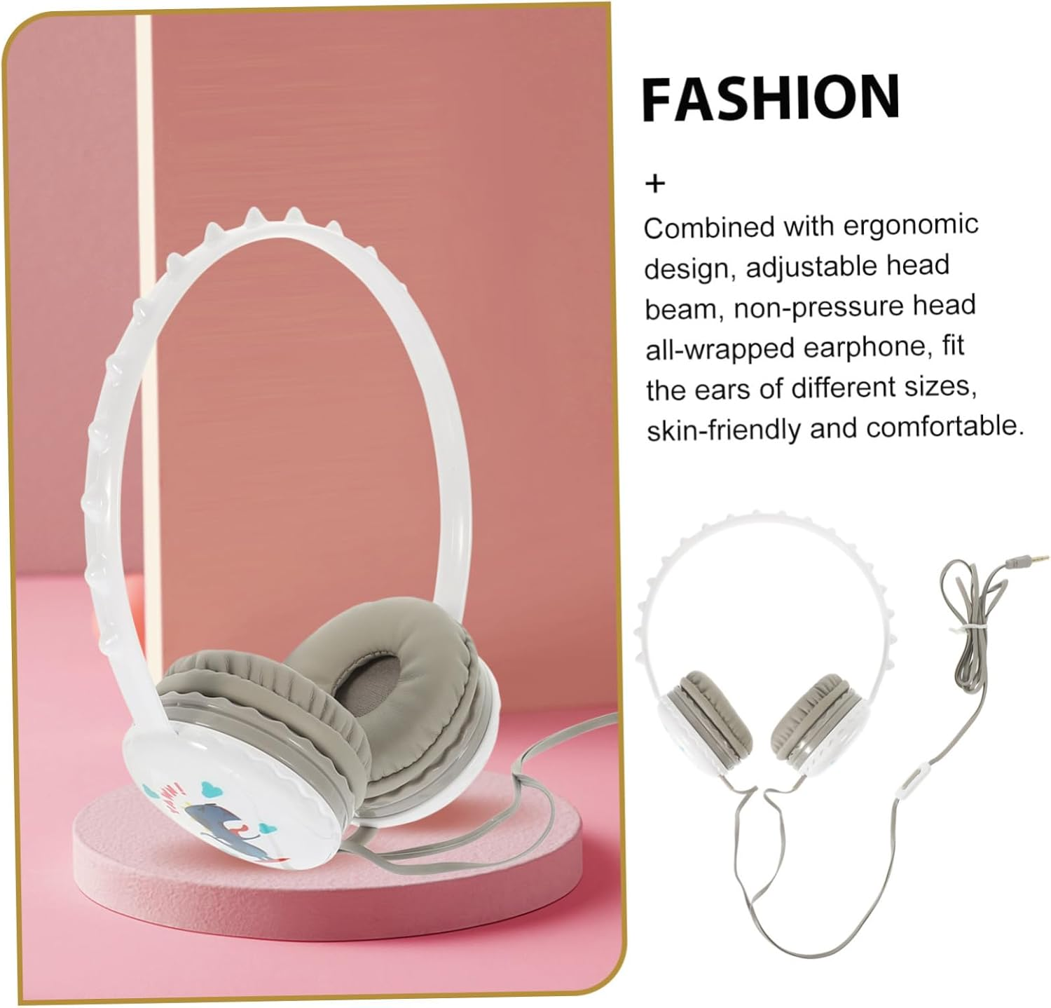 LIFKICH Cartoon Wired over Ear Headphones for Mic Cable Comfortable Lightweight Design High Fidelity Sound for School and Daily Use image number 6