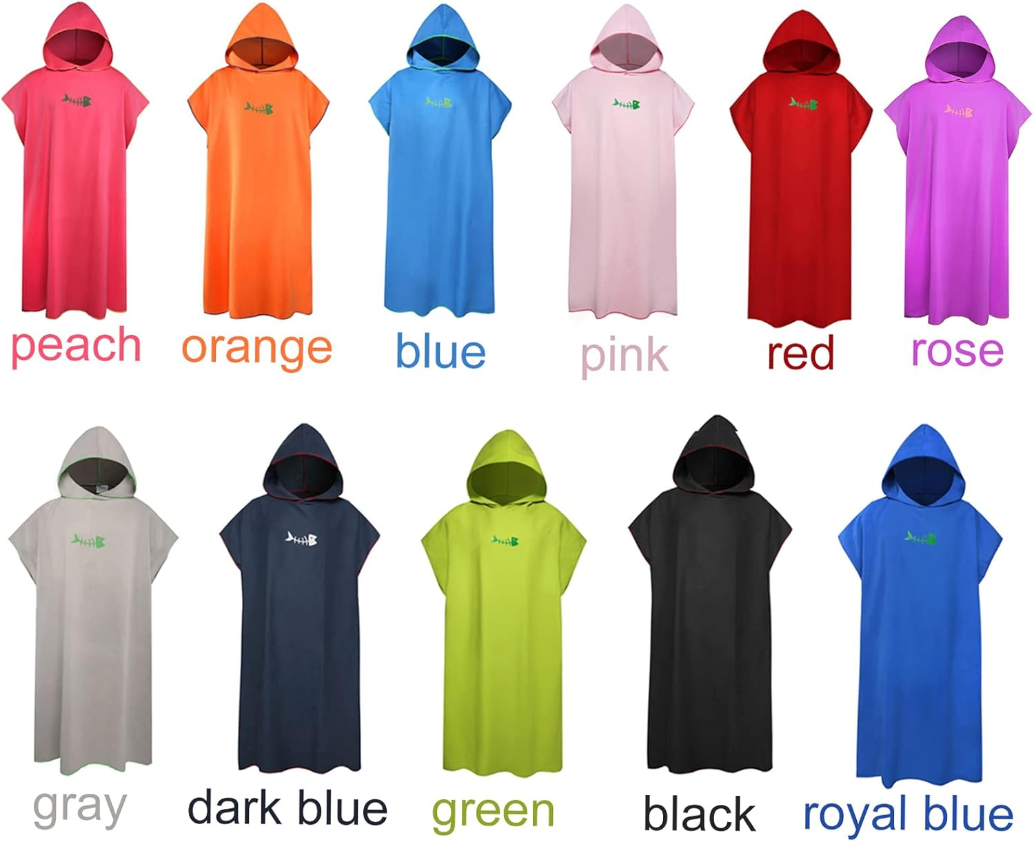 Mingzhe Surf Poncho Changing Towel with Hood Microfiber Beach Blanket Bath Towel Swim Towel Wetsuit Beach Poncho for Adults - Black image number 6