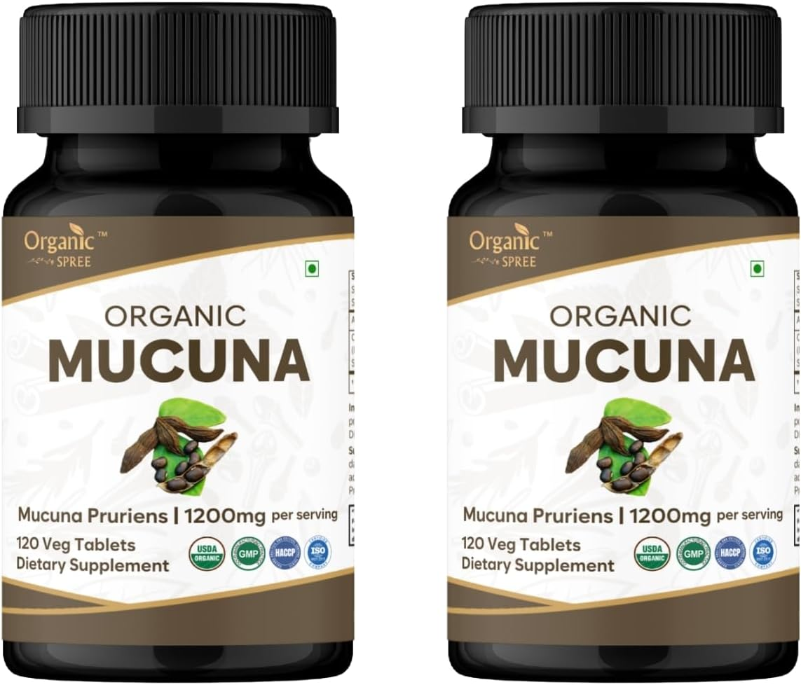 Mucuna 120 Tablets | Mucuna Pruriens (Mucuna) | USDA Organic Certified | Supports Relaxation | Organic and Natural 120Tab - Pack of 2 image number 1
