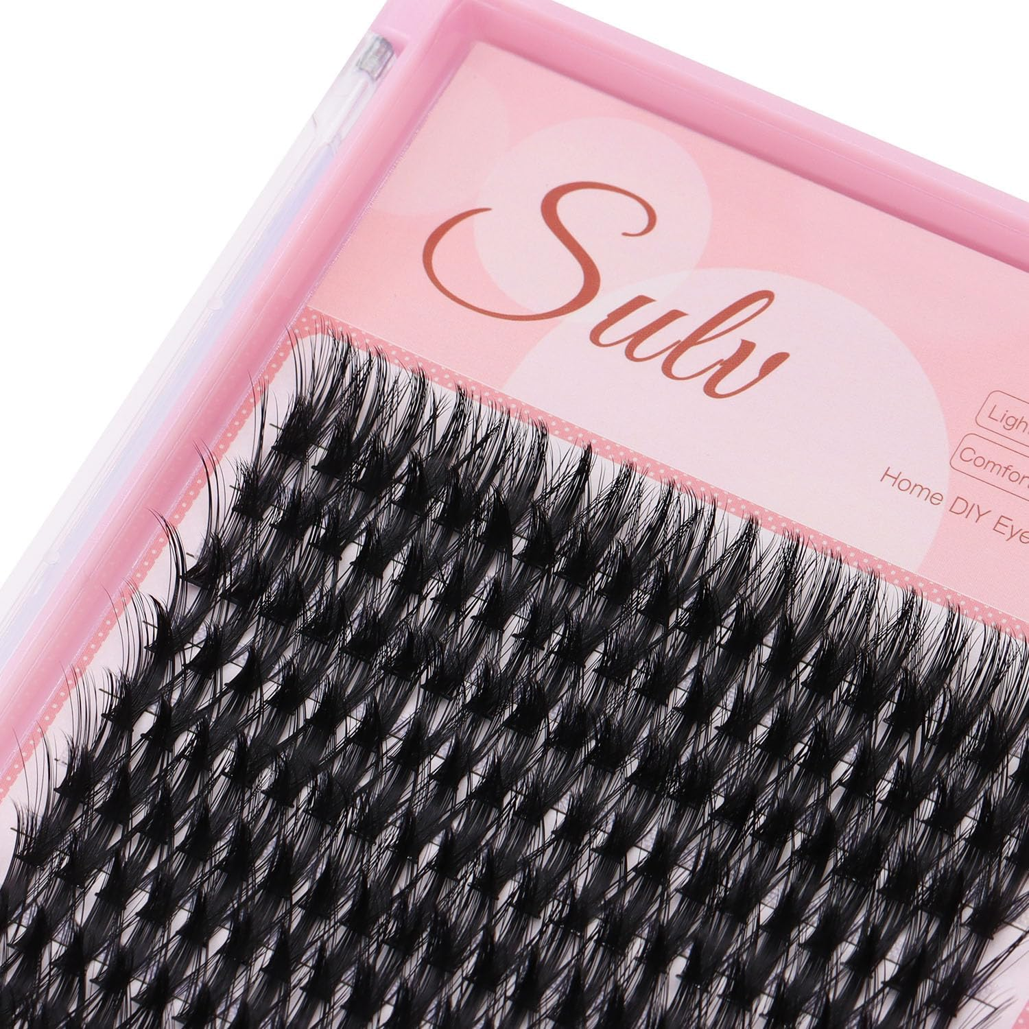 SULV Lash Cluster 40D Black/Dark Blue/Dark Purple/Pink Lashes 10-18Mm to Choose 240Pcs Large Tray D Curl Extensiond Wispy Lashes Extensions Lash Clusters (40D-Black-12Mm) - 40D-Black-10Mm image number 5