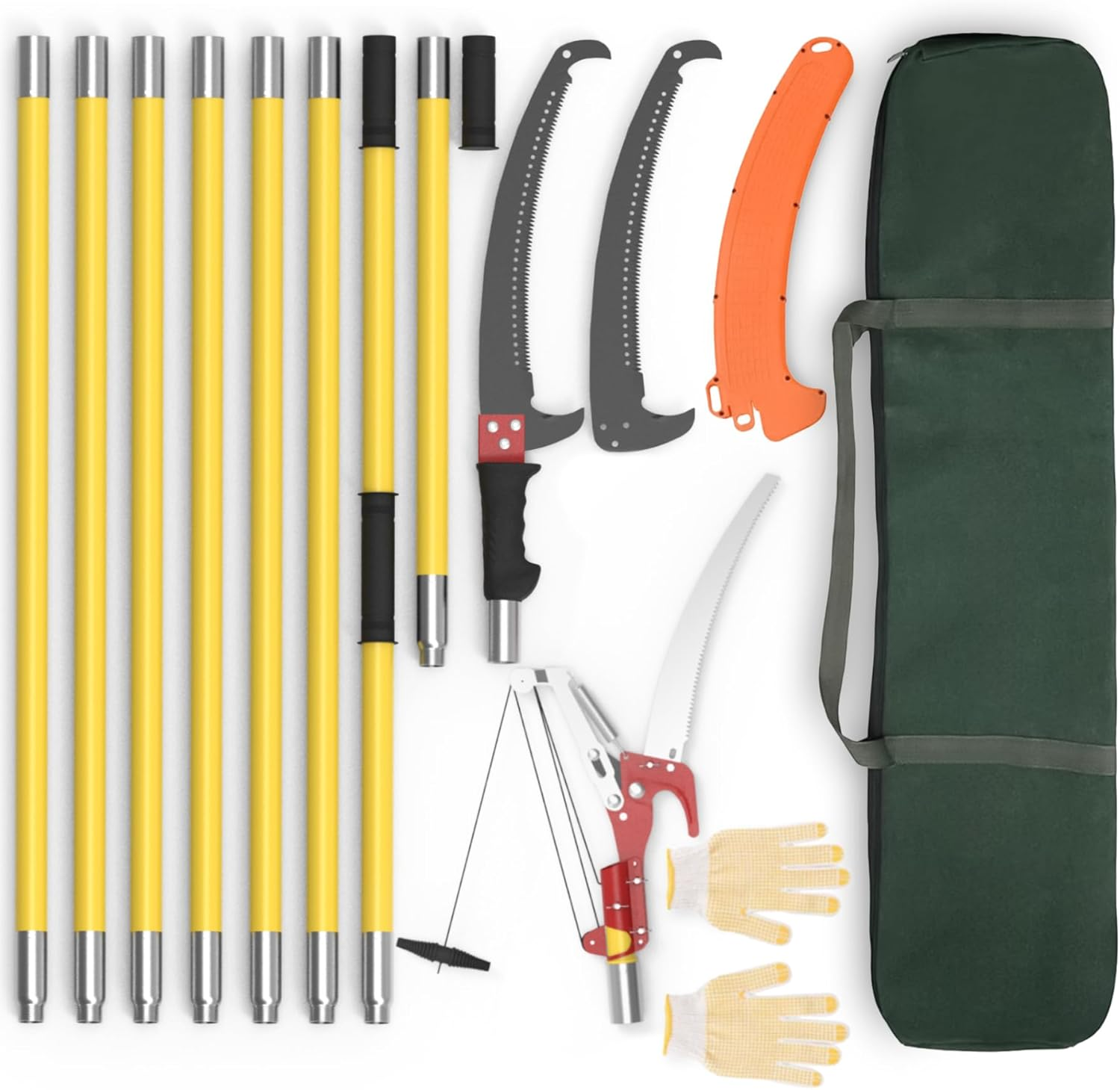 LETYANGER Pole Saws for Tree Trimming, 7.3-27 Ft Extendable Tree Trimmers Long Handle Pruner, Sharp Steel Blade and Scissors High Branches Trimming, Tree Pruner, Tree Saw image number 5