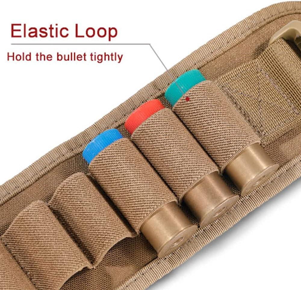 EXCELLENT ELITE SPANKER 24 Rounds Shotgun Shells Bandolier Shotgun Shell Shoulder Holder Shotshells Bandolier Belt(Coyote Brown)