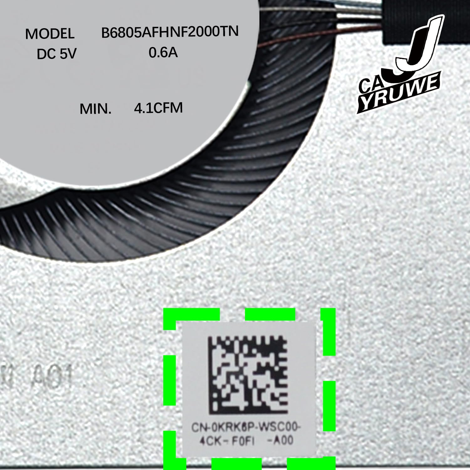 0KRK6P, Laptop CPU Cool Fan Replacement Compatible with Dell Inspiron 14 5410 5415 5418, 15 5510 5515 5518, 7400, 7415 2-In-1 2021 Series, for Vostro 14" 14 5410 5415, 5510 5515 image number 1