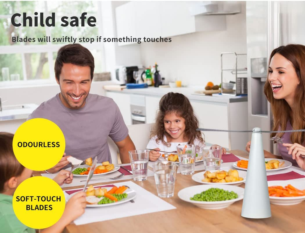 Lambu Fly Free Repellent Fan with Hook Trap Entertaining Chemical Hook Indoor Outdoor Home White,Camping BBQ Food Mosquito Fruit Fly Portable Repeller Fans Safe Insect Killer image number 3