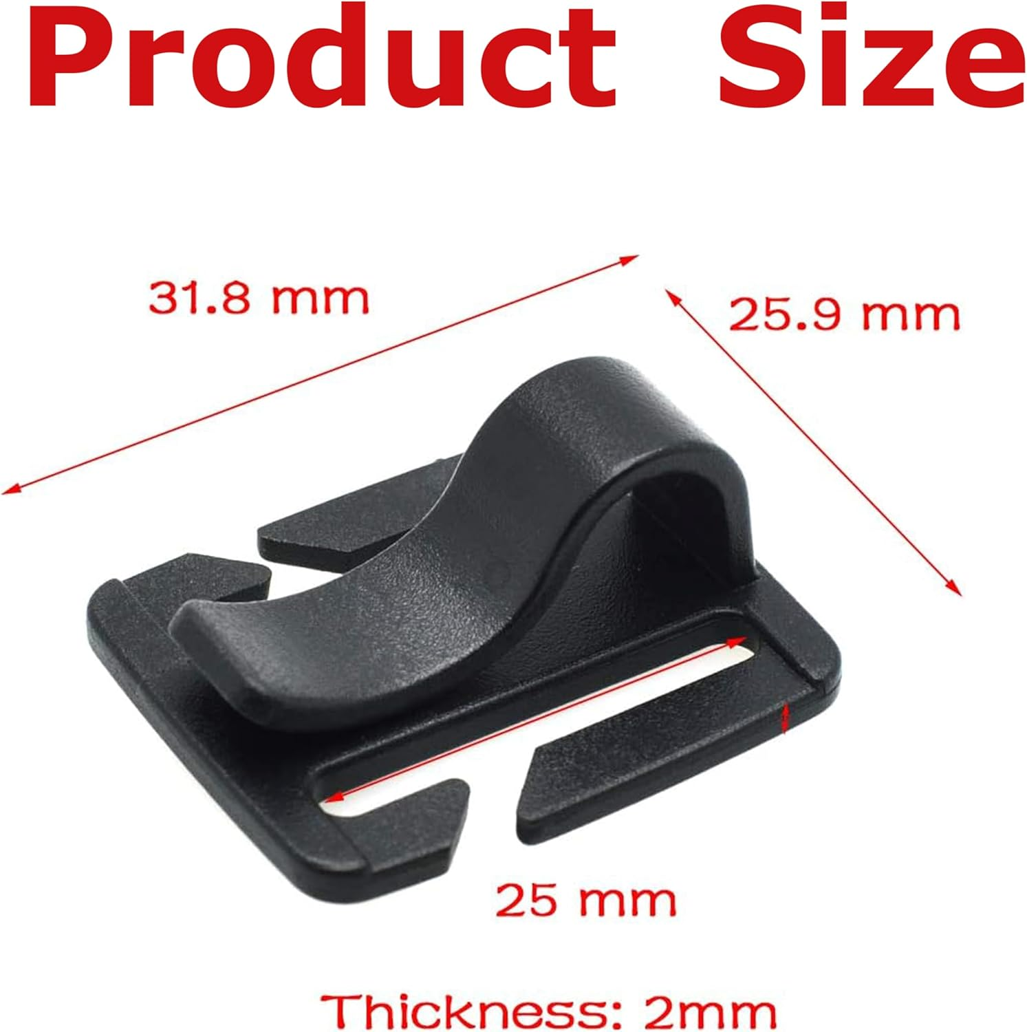 4-Pack Black Water Bladder Tube Clips,Plastic Sternum Strap Tube Pipe Clip for Universal Hydration Pack Beverage Tube Clip Outdoor Backpack Water Bladder Hose Hose Clip Camping and Hiking image number 5