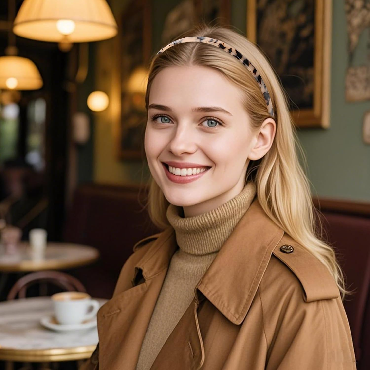 Bumlofa 2 Pieces Tortoiseshell Acetate Headbands Women Set Retro Design with Teeth Matching Hair Accessories for Party & Everyday Look Elegant Headband image number 3