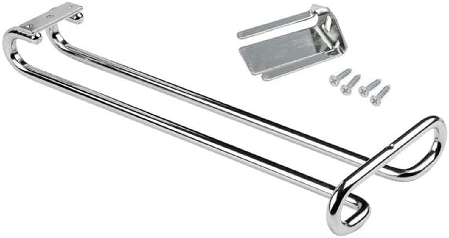 Emuca - Glass Holder for Hanging, Glass Rail for Bar Furniture or Shelf, Chrome-Plated Steel, Length 28 Cm image number 1