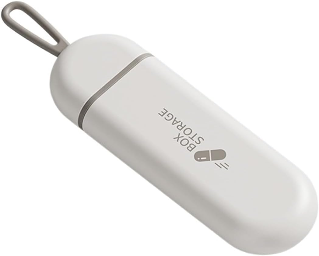 Daily Pill Box Organiser, Small Portable Pill Case for Travel Pocket Purse, Waterproof Pill Container Organizer 3 Compartments, Mini Storage Box for Small Accessories (Grey)