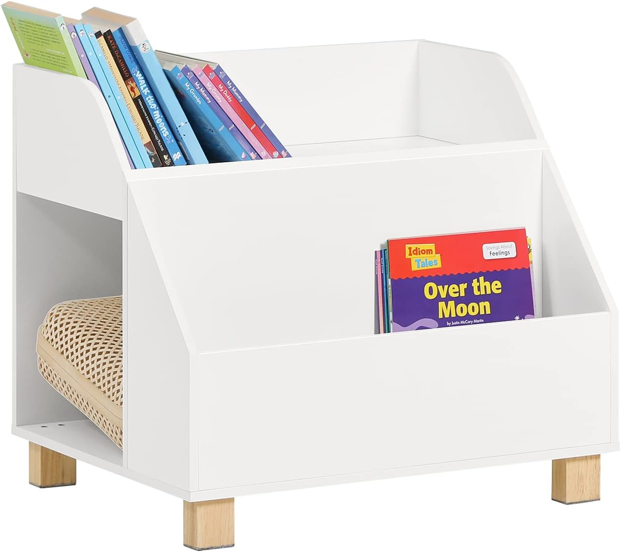 Sobuy Kmb54-W,Children Kids Storage Bookcase,Book Shelf Toy Shelf Storage Display Shelf Rack Organizer with 3 Storage Compartments,White