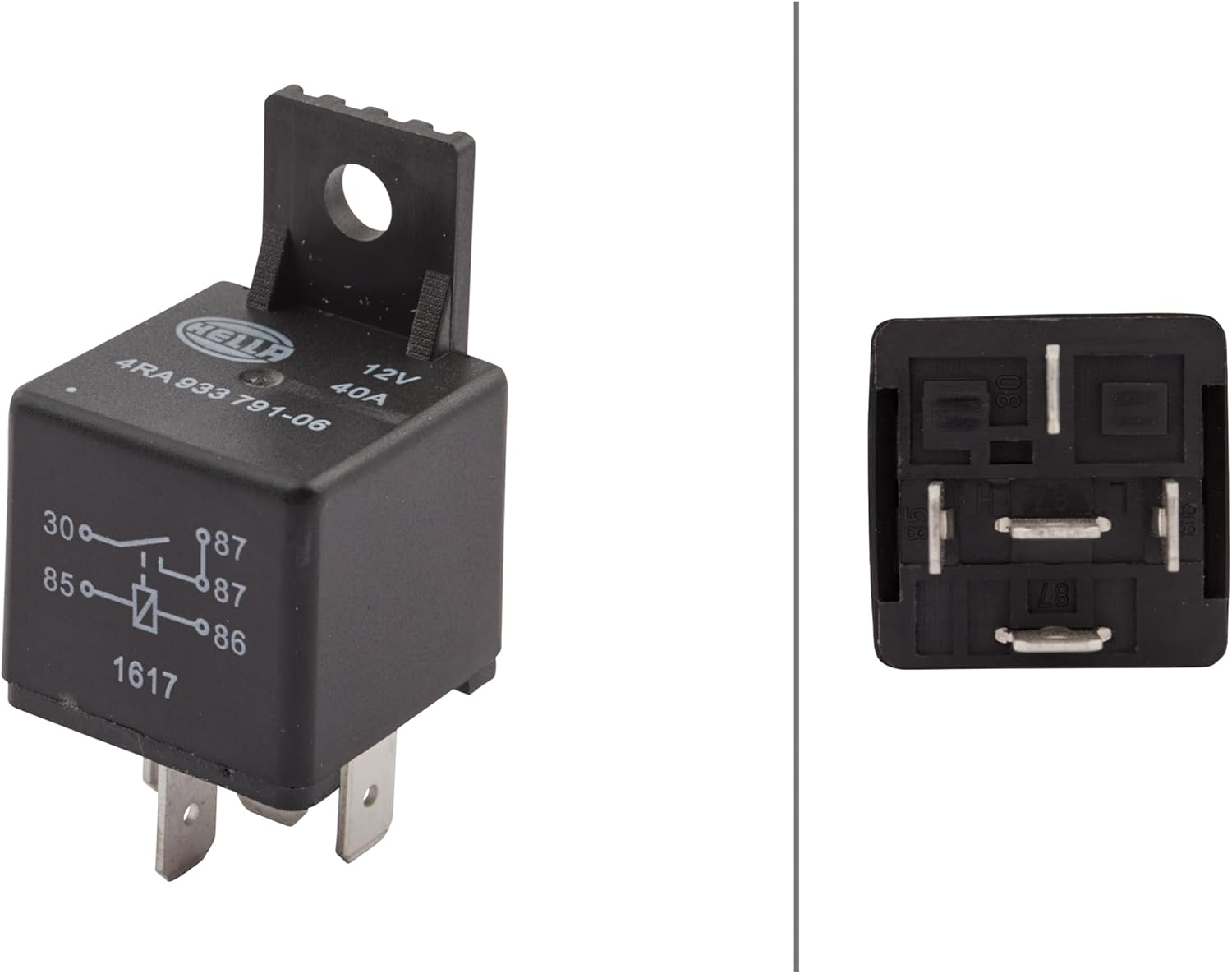 HELLA 933791061 12V, 5 Pin, Mini ISO Relay with Dual (87) Load Connections, Black image number 2
