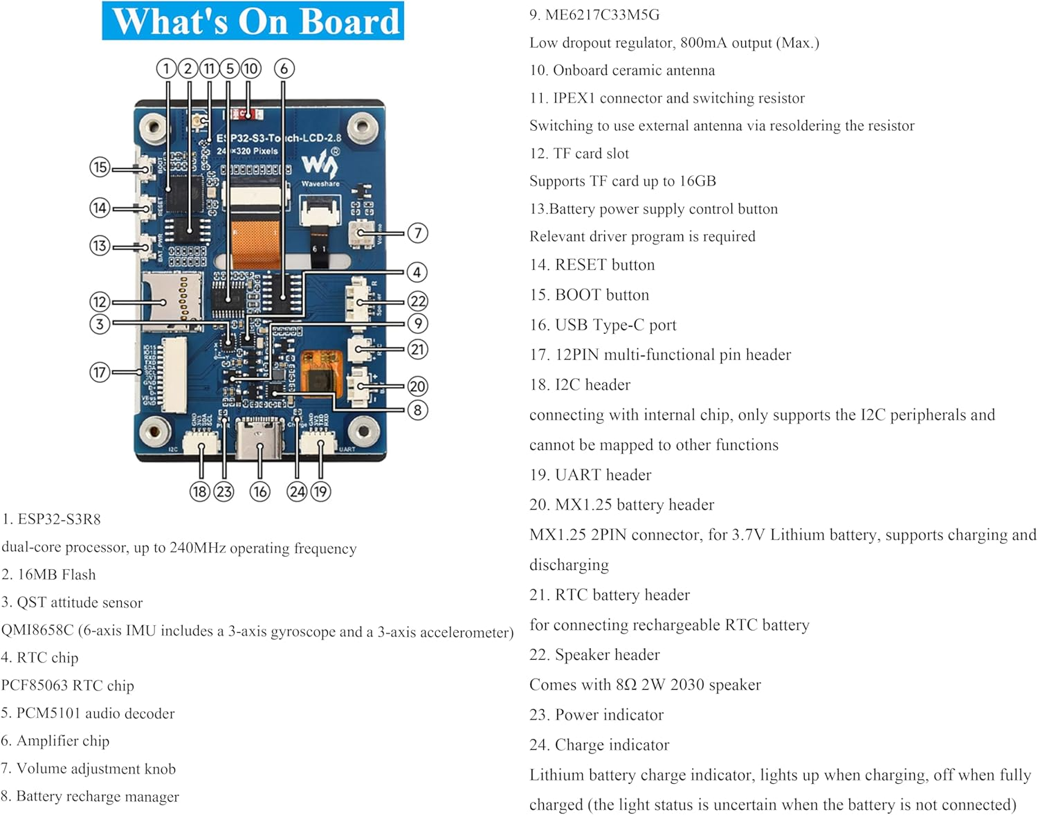 ESP32-S3 2.8Inch Display Development Board, 240&times;320, IPS Screen, 32-Bit LX7 Dual-Core Processor, up to 240Mhz Frequency, Supports W-I-F-I & BLE, with Onboard Antenna, ESP32 with Display (No Touch) image number 6