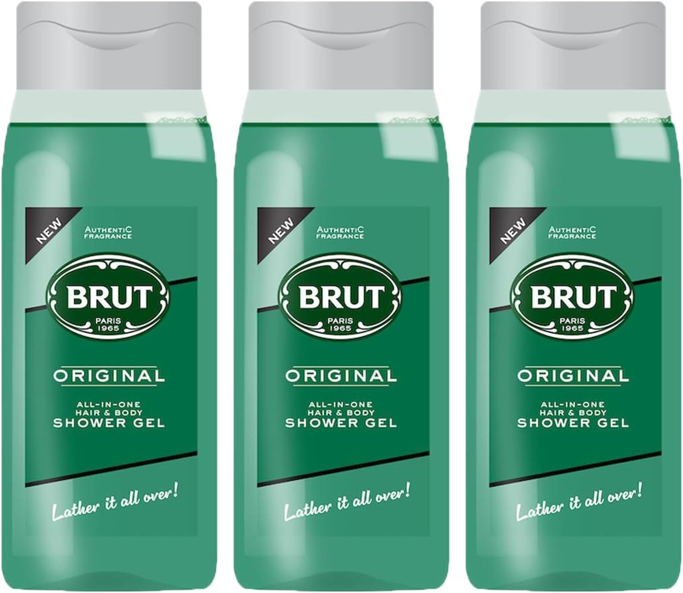 3 X Brut Original All in One Shower Gel Hair & Body Shower Gel 500 Ml Each for Men image number 1