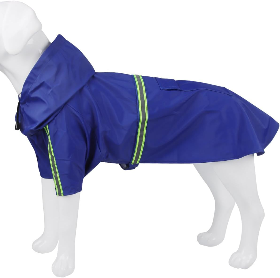 Namvo Dog Raincoat with Reflective Strips, Adjustable, with Hood for Small and Medium Dogs (L, Blue)