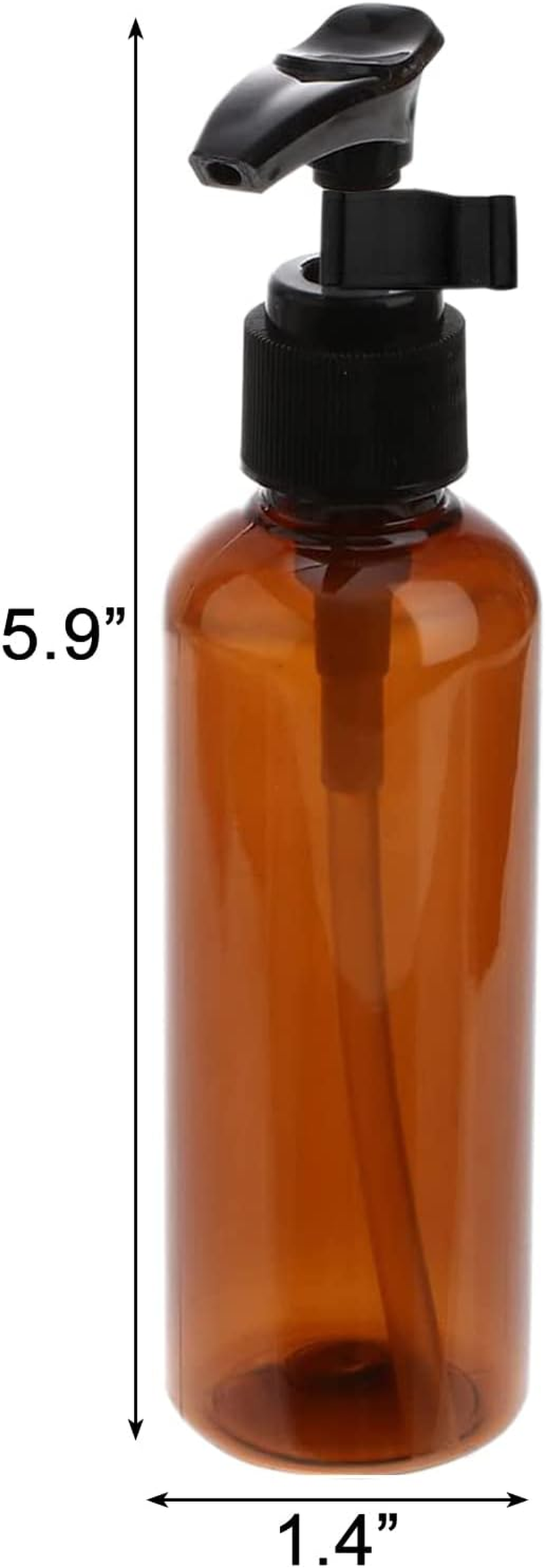 Mebamce 3Pcs 100Ml 3.5Oz Empty Refillable Brown Plastic Pump Dispenser Bottles Jars Container for Conditioner Body Wash Hair Gel Liquid Hand Soap DIY Lotion'S and Massage Oil'S image number 2