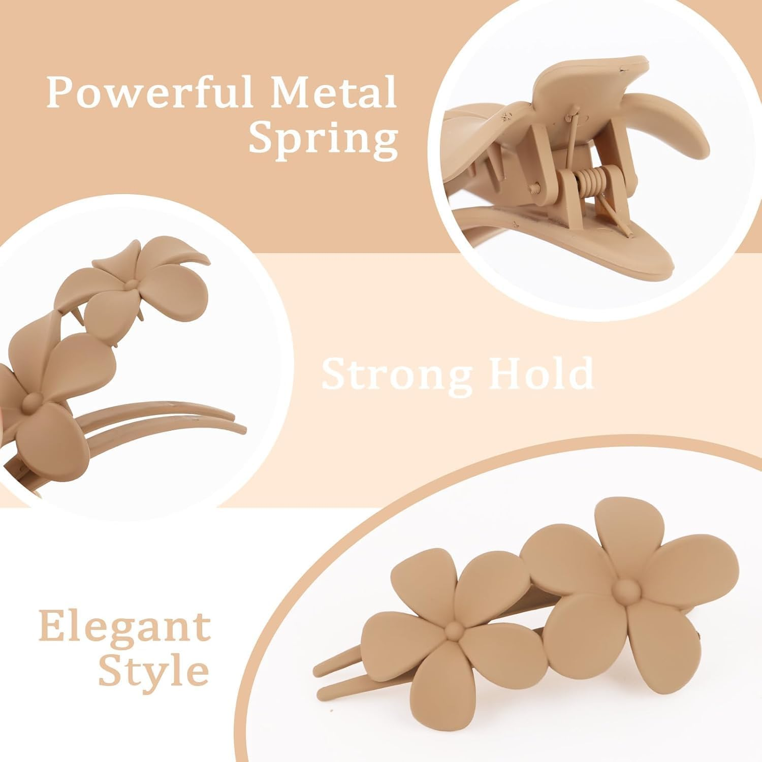Big Flat Hair Clip Female Crocodile Claw Thick Duckbill French Matte Girl Barrette Accessories 12 Suitable for Thick and Thin Hair Girl Wedding Party Christmas Party Hair Barrettes image number 6