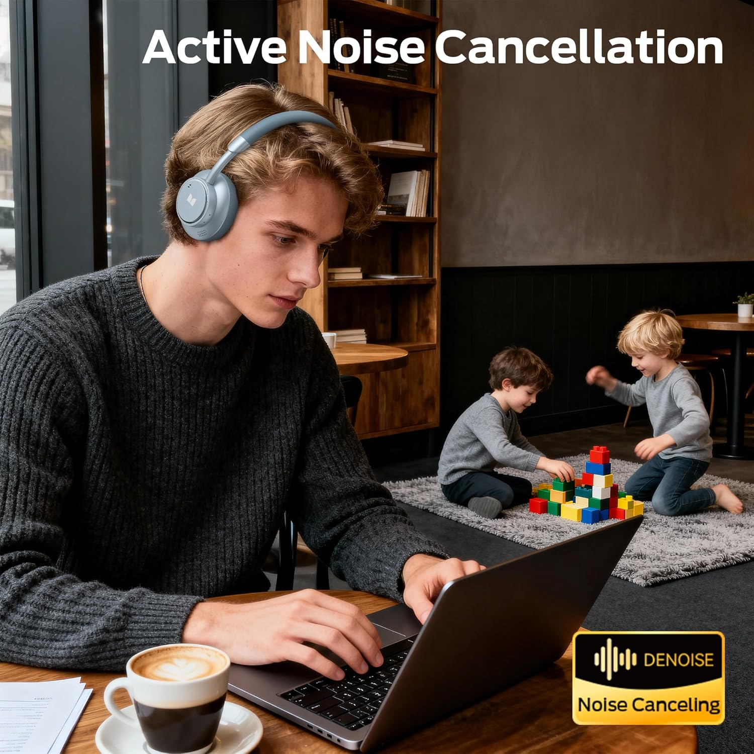 Monster N-Tune Mini 02 Wireless On-Ear Headphones - Bluetooth 6.0 Wireless Headset with Speed Charge, Comfortable & Lightweight Design, Hands-Free Calls (Blue) image number 1