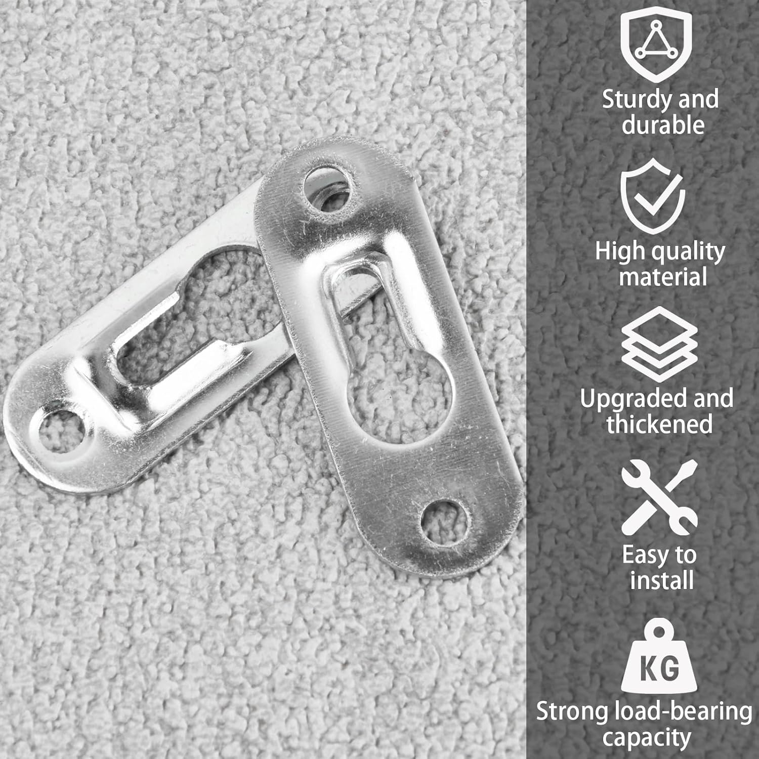 40 Pcs Keyhole Wall Brackets 44X 16 Mm, Picture Hanging Fasteners, Keyhole Hangers, Picture Hangers with 80 Screws Hardware, for Picture Frames Painting image number 6