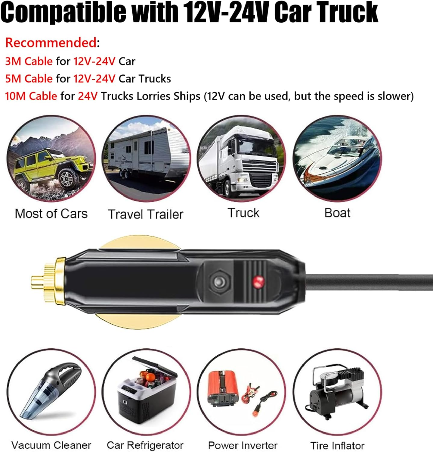 Starlink Cable, 12V DC Car Power Cable for Satellite Starlink Mini Replacement Cable, Starlink Mini DC Power Cable for Trucks and Ships, Waterproof Gray (5M)