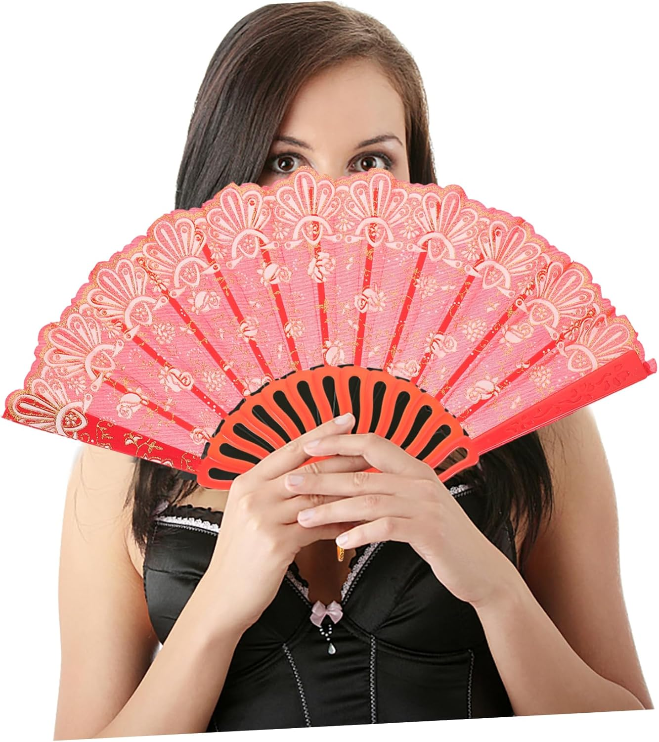 Folding Fan Vintage Handheld Retro Fan for Dance Cosplay Wedding Portable Decorative Accessory for Stage Performance and Events Chinese Style Design