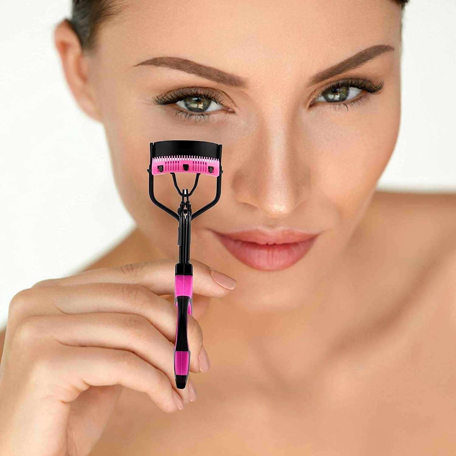 Eyelash Curler Kit,Eyelash Curler with 2 Silicone Refill Pads,Natural Curler Shapes Charming Curled Lashes image number 1