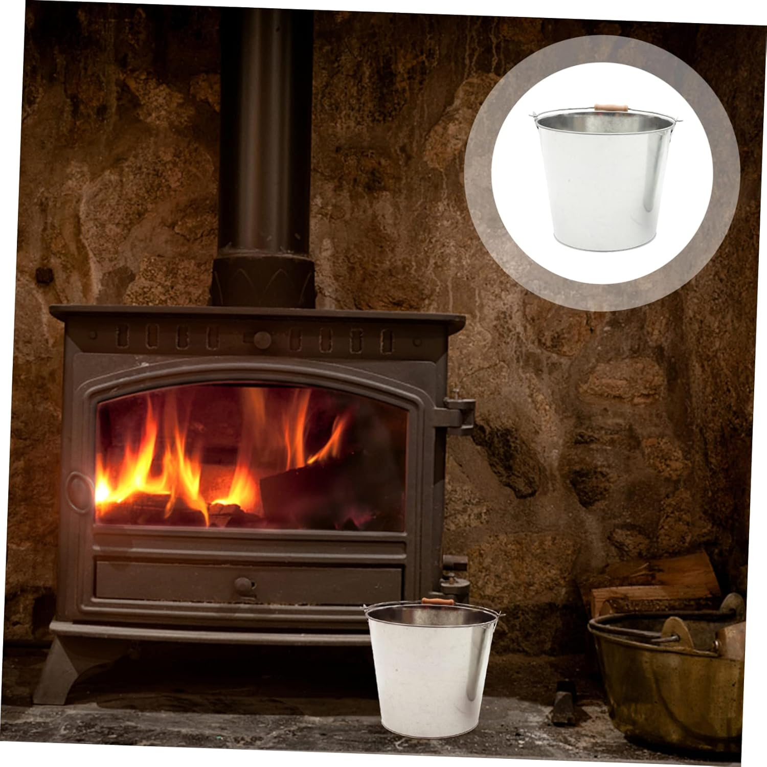 Ibasenice Metal Fire Bucket for Indoor Outdoor Use Compact Handheld Paper Burner Garden Incinerator with Vents Construction for Burning and Blessing Ceremonies image number 2