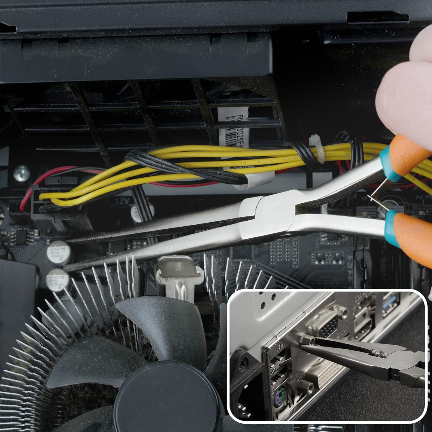 LEONTOOL Extra Long Needle Nose Pliers for Jewelry Making 7 Inches Straight Needle Nose Plier with Serrated Jaw Fishing Hook Remover Tool with Lanyard Long Nose Pliers for Hard-To-Reach Narrow Spaces image number 2