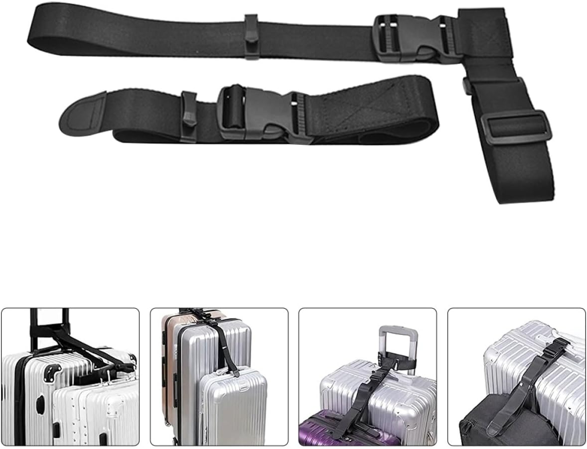 ORFOFE Adjustable Travel Luggage Connector Straps Multi-Functional Suitcase Linking Belts with Buckles Prevents Bag Detachment and Item Loss Space-Saving Design for Secure Packing image number 2