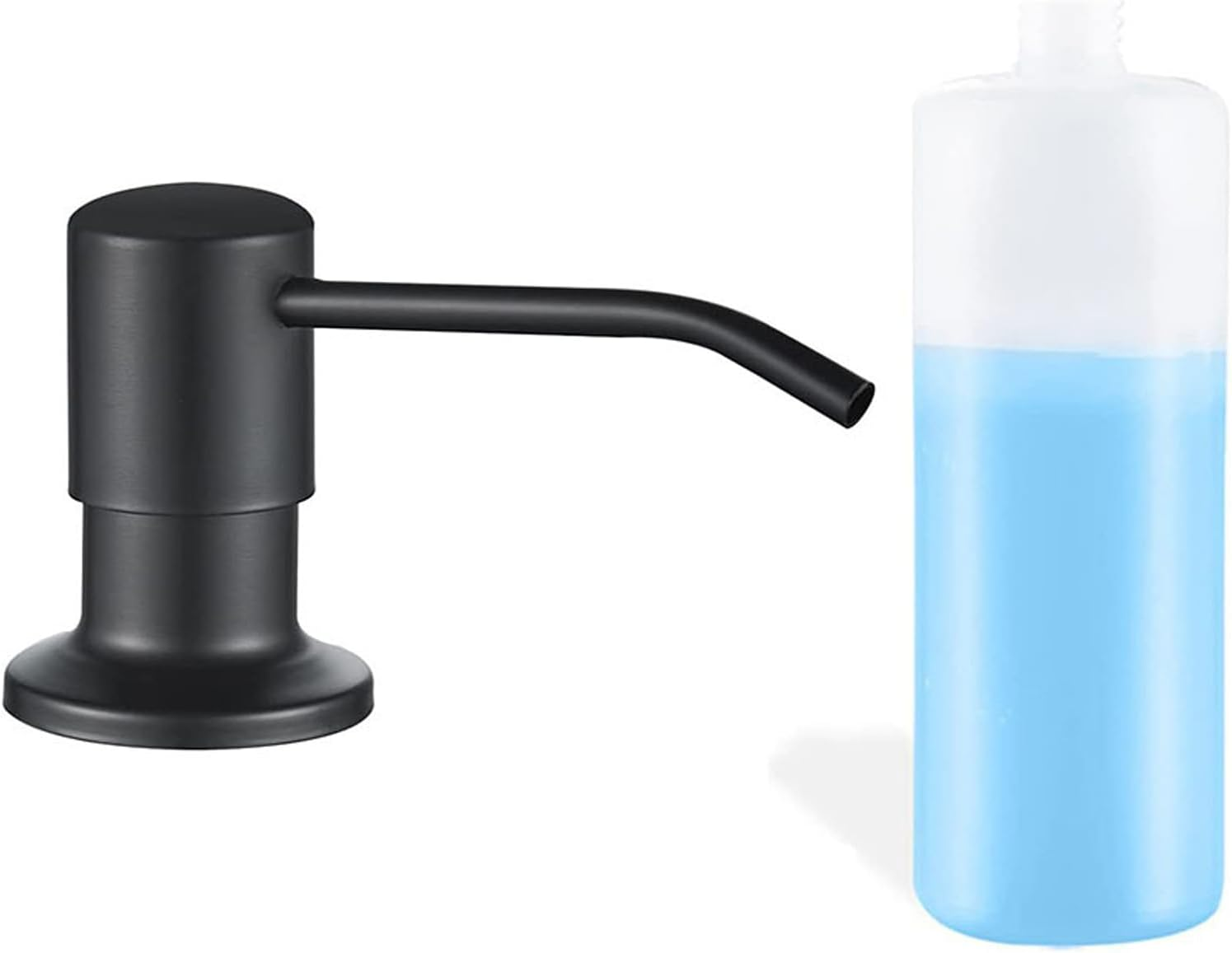 Maizoon Stainless Steel Soap Dispenser for Kitchen Sink with Long Nozzle Durable and 500ML/17OZ Large Capacity Bottle Suitable for Bathroom Brushed Silver