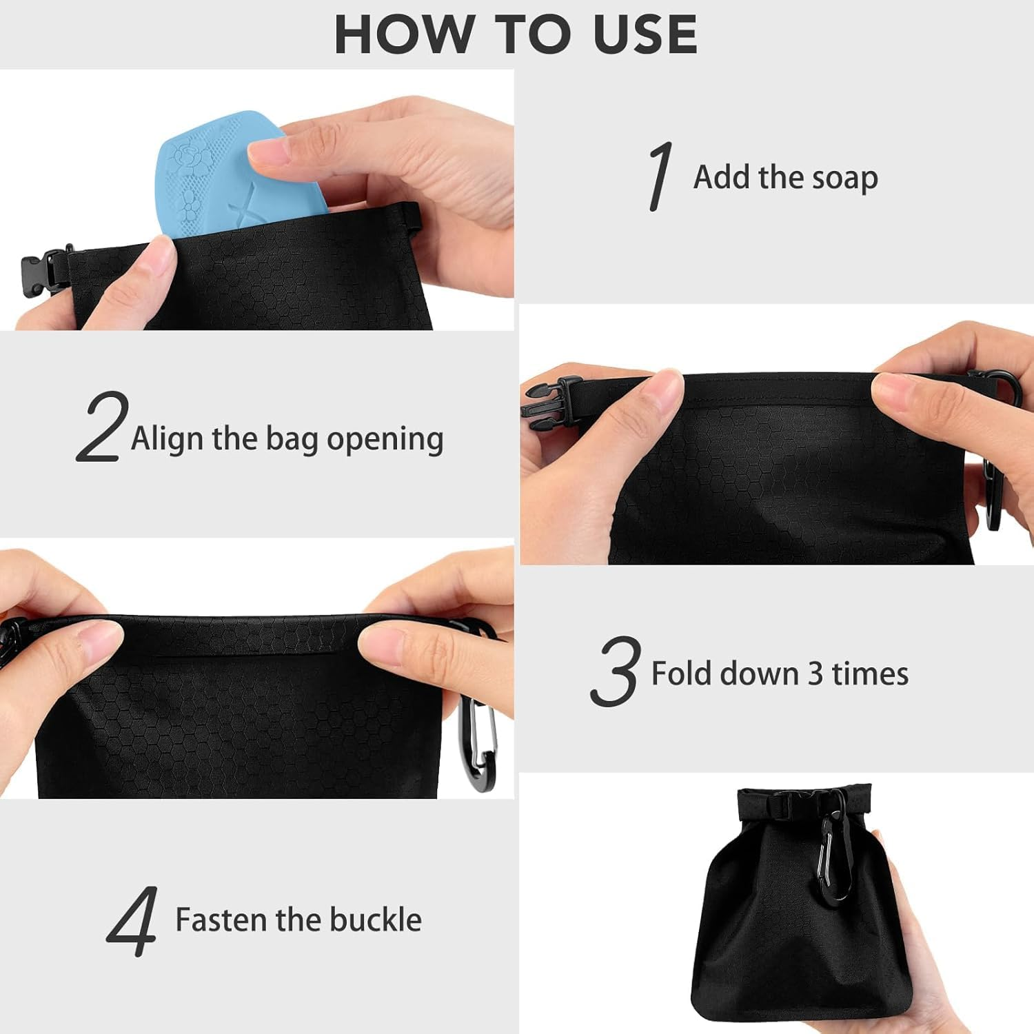 Quick Dry Bar Soap Pouch Travel Soap Container with Hanging Mesh Bag, 2Pcs Travel Soap Container Soap Bags,Travel Soap Bag Waterproof Leakproof Travel Soap Case image number 2