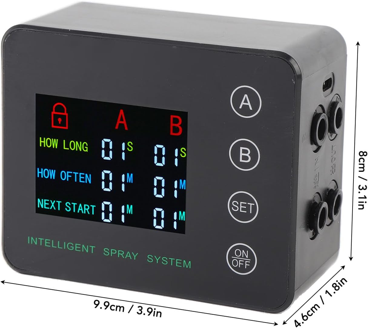 Jectse Reptile Humidifer, Automatic Misting System with Adjustable Nozzle, Spray Kit for Rainforest Plants Amphibian Reptile Terrariums Chameleon Lizard Snake Turtle Frog,Dual Pump Design&Color Screen