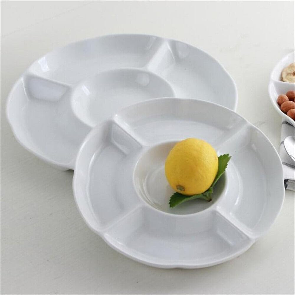 Tootoo round Plastic Serving Platter W/Sections Party Catering Food Snack Plate Tray (2)