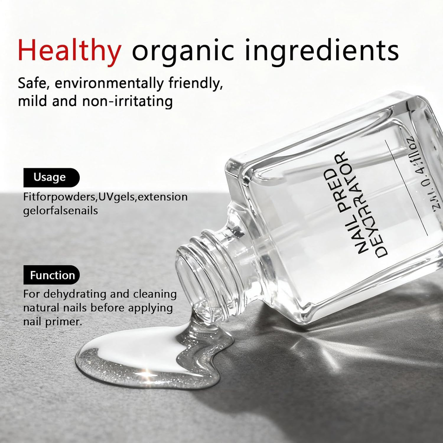 Nail Dehydrator for Gel Polish - Professional Dehydrate Cuticle Oil,Natural Nail Prep Dehydrator,For Salon Beauty School Home Acrylic Gel Professionals Beginners Enthusiasts Women Girls image number 2