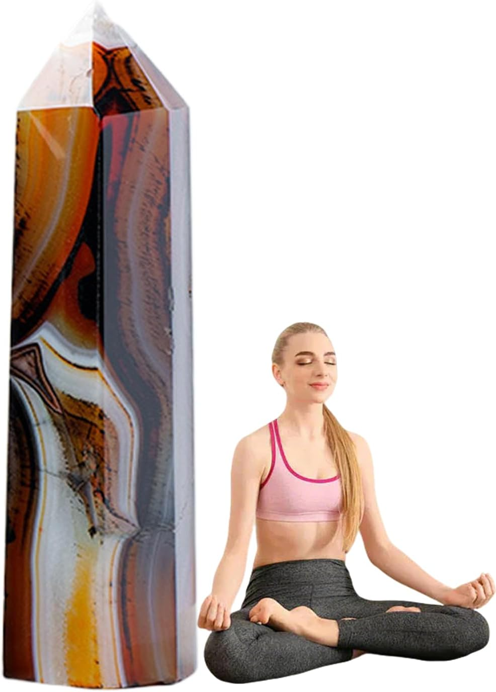 Crystal Tower - Energy Meditation Stone,Decorative Polished Handmade Health & Household for Home Spiritual Beginners image number 5