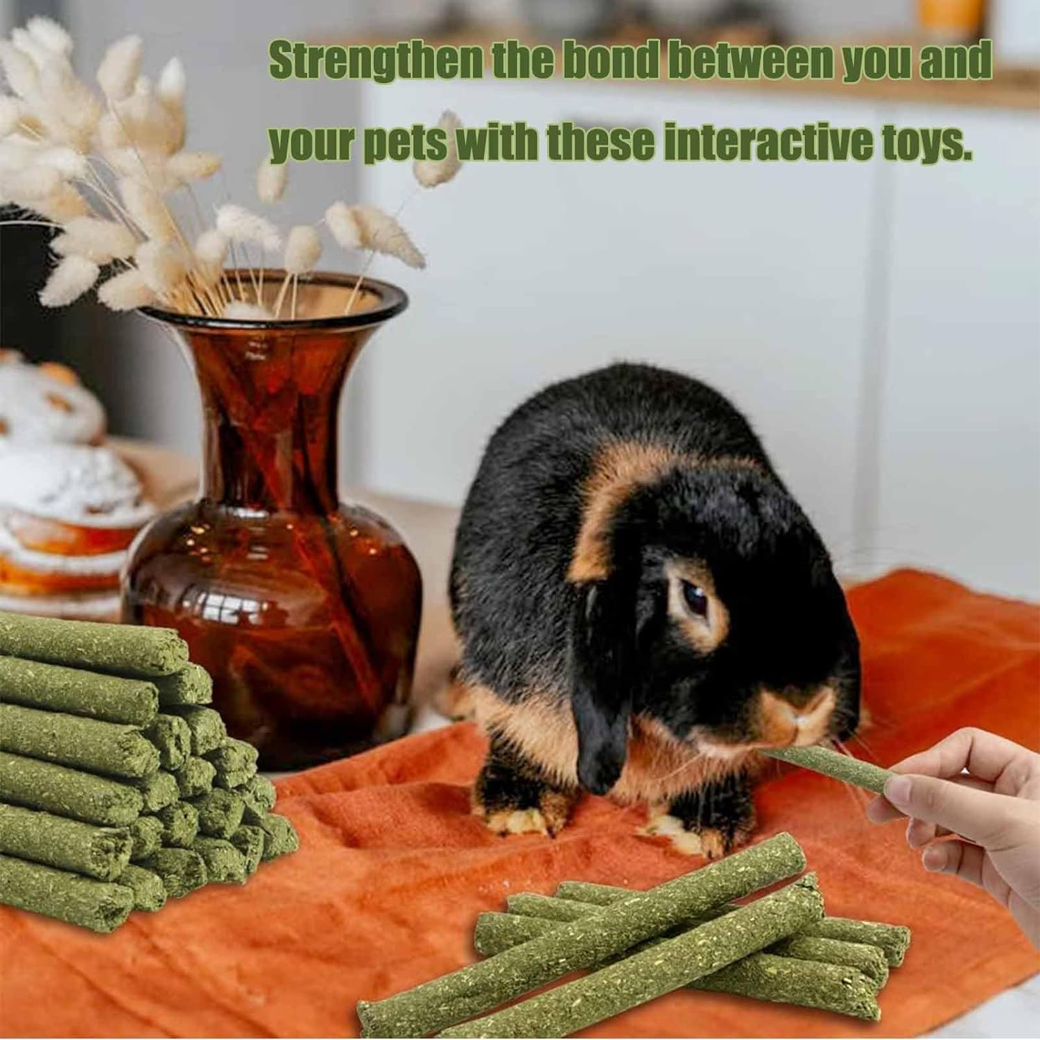 20PCS Rabbit Toys Bunny Chews Timothy Hay Stick,Bunny Toys for Rabbits, Hamster Guinea Pig Small Animal Chew Toys,Pet Chew Toy Treats for Chinchilla Guinea Pigs Rabbits Squirrel Hamster Bunny image number 6