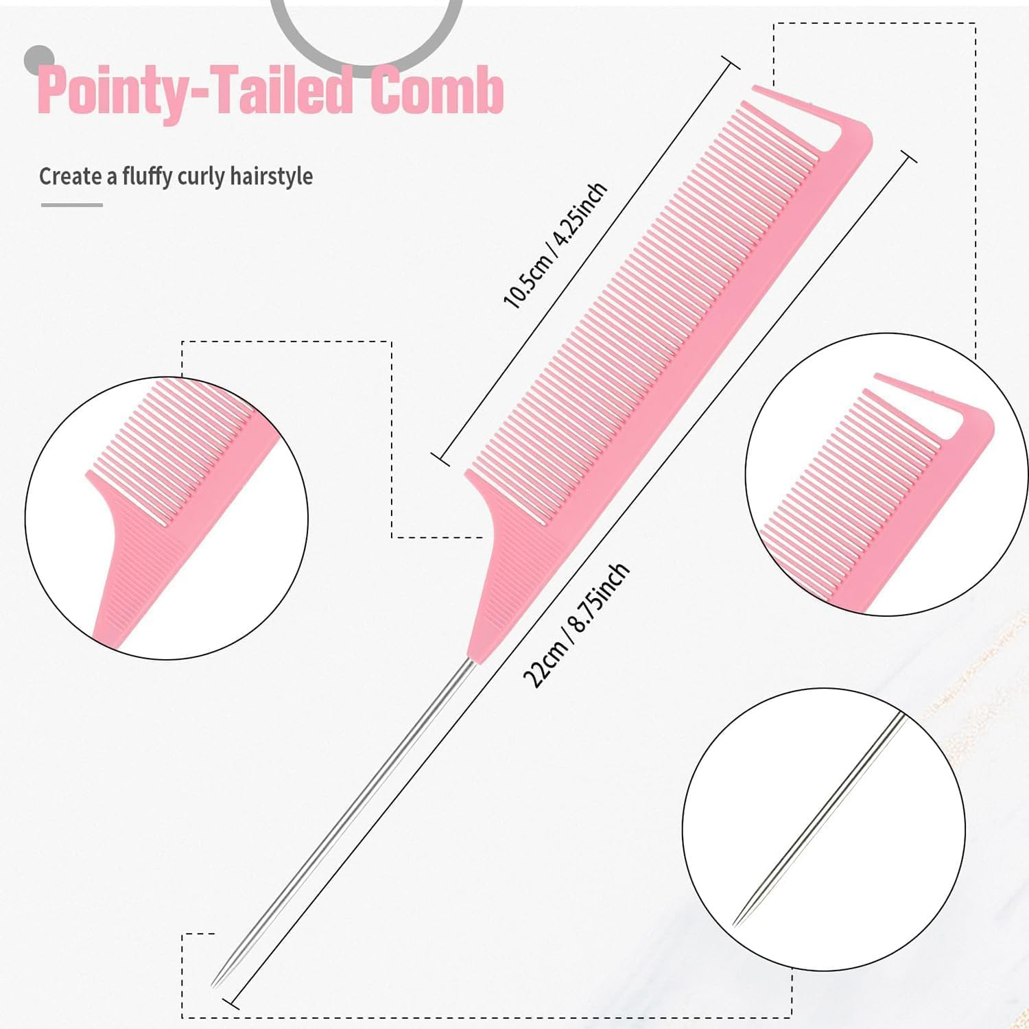 Slick Back Hair Brush Set for Women and Men Boar Bristle Brush, Styling Comb, Curly Hair Brush, Hair Wax Stick, Fine Tooth Comb, Beard Brush 3PCS - Black image number 7