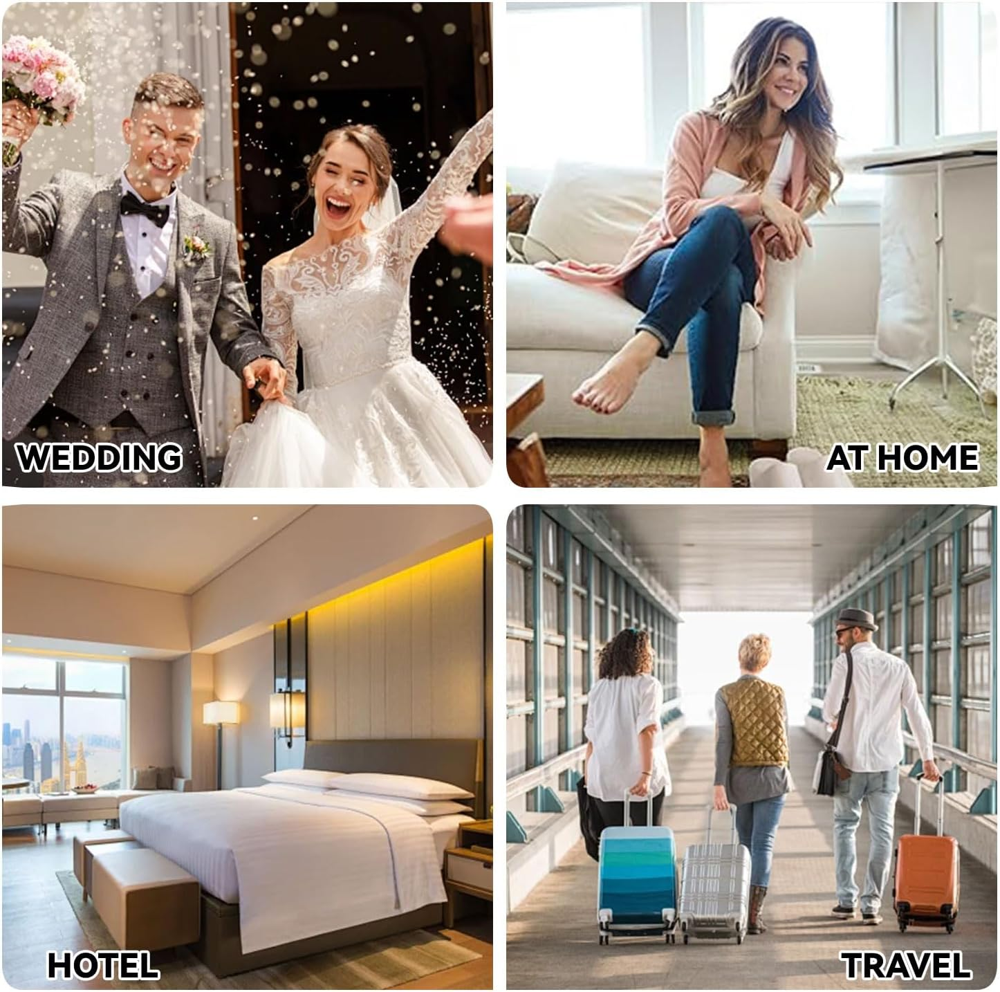 UNIHOC Hotel Slippers, Disposable Shoes, Guest Slippers Set, 4 Pairs of Terry Slippers, Disposable Slippers, Slippers for Men and Women, Universal Size (EU 37-43)