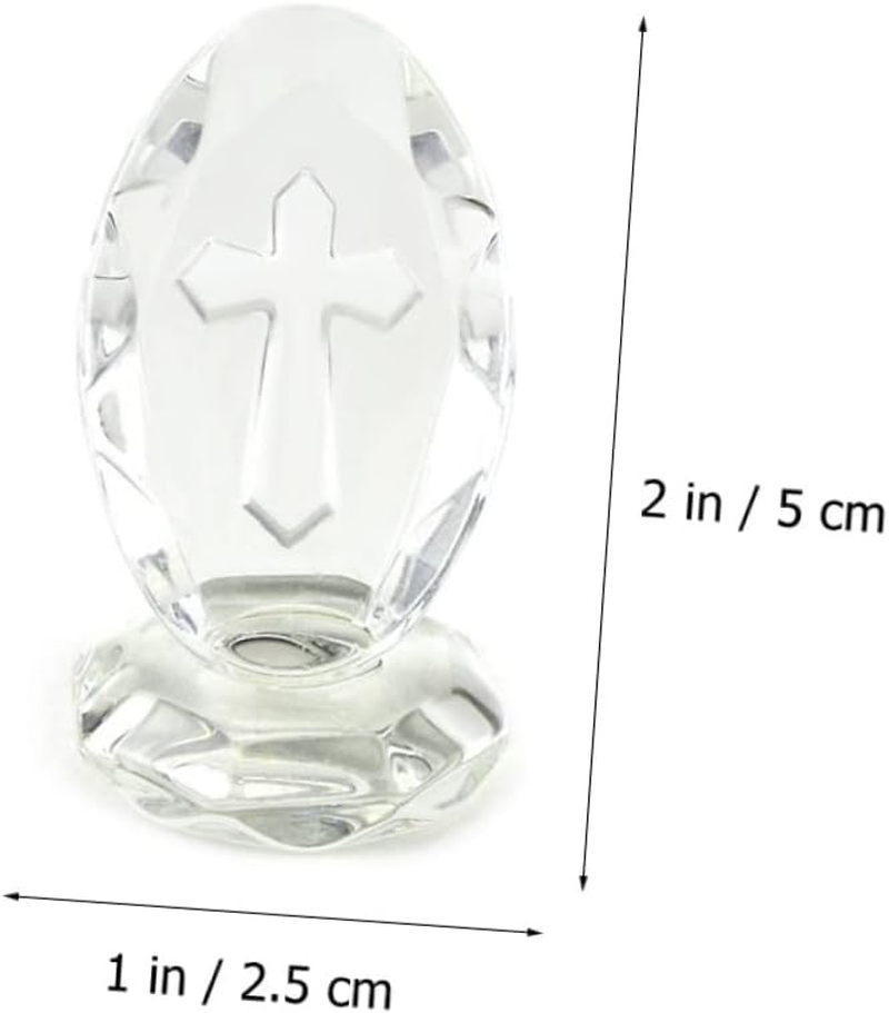 2 Sets Baptism Crystal Cross Ornaments for Shower Decoration Elegant Keepsake for Newborns Packaging image number 2