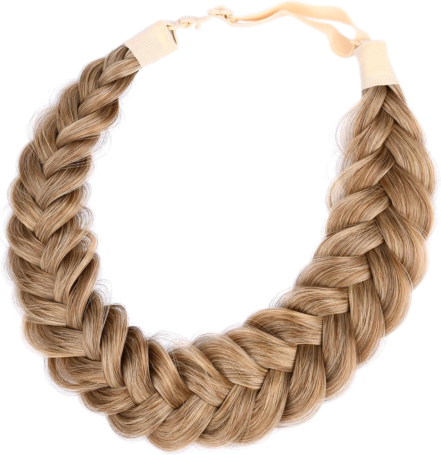 Gledola Messy Synthetic Hair Braided Headband Classic Chunky Wide Braided Headband (Dark Blonde)